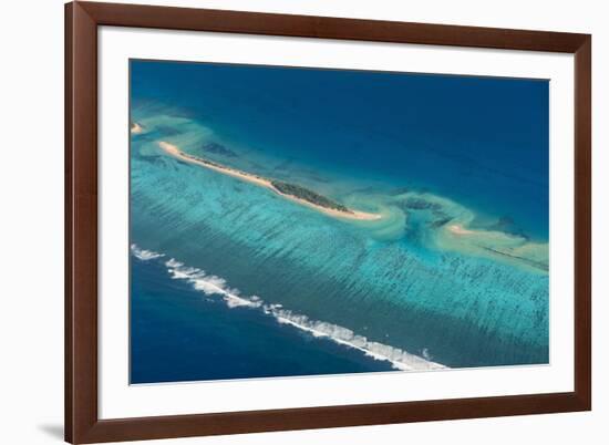 Aerial Photo of a Little Island in Tonga, South Pacific, Pacific-Michael Runkel-Framed Photographic Print