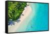 Aerial Photo of Beautiful Paradise Maldives - Tropical Beach on Island-Jag_cz-Framed Stretched Canvas