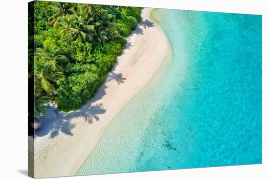 Aerial Photo of Beautiful Paradise Maldives - Tropical Beach on Island-Jag_cz-Stretched Canvas