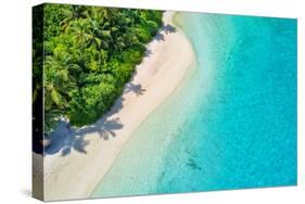 Aerial Photo of Beautiful Paradise Maldives - Tropical Beach on Island-Jag_cz-Stretched Canvas