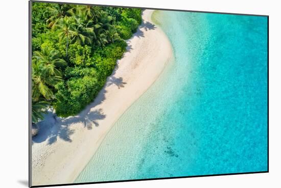 Aerial Photo of Beautiful Paradise Maldives - Tropical Beach on Island-Jag_cz-Mounted Photographic Print