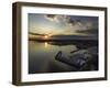 Aerial Photo of Downtown Pensacola, FL at Sunset.-Bobby R Lee-Framed Photographic Print