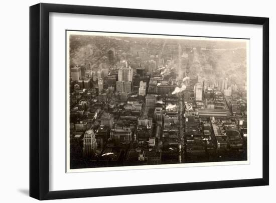 Aerial Photo of Downtown Philadelphia, Taken from the LZ 127 Graf Zeppelin, 1928-German photographer-Framed Photographic Print