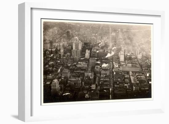 Aerial Photo of Downtown Philadelphia, Taken from the LZ 127 Graf Zeppelin, 1928-German photographer-Framed Photographic Print