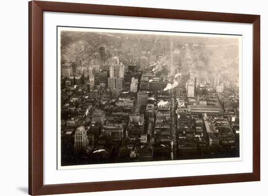 Aerial Photo of Downtown Philadelphia, Taken from the LZ 127 Graf Zeppelin, 1928-German photographer-Framed Photographic Print