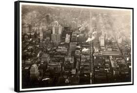Aerial Photo of Downtown Philadelphia, Taken from the LZ 127 Graf Zeppelin, 1928-German photographer-Framed Stretched Canvas