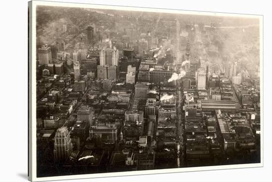 Aerial Photo of Downtown Philadelphia, Taken from the LZ 127 Graf Zeppelin, 1928-German photographer-Stretched Canvas