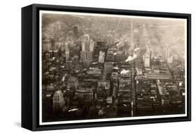 Aerial Photo of Downtown Philadelphia, Taken from the LZ 127 Graf Zeppelin, 1928-German photographer-Framed Stretched Canvas