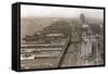 Aerial Photo of Ports of West Street, NY-null-Framed Stretched Canvas