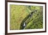 Aerial photo over  waterfalls, Hilo Watershed Forest Reserve, Big Island, Hawaii-Mark A Johnson-Framed Photographic Print