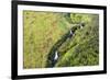 Aerial photo over  waterfalls, Hilo Watershed Forest Reserve, Big Island, Hawaii-Mark A Johnson-Framed Photographic Print