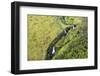 Aerial photo over  waterfalls, Hilo Watershed Forest Reserve, Big Island, Hawaii-Mark A Johnson-Framed Photographic Print