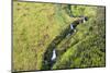 Aerial photo over  waterfalls, Hilo Watershed Forest Reserve, Big Island, Hawaii-Mark A Johnson-Mounted Photographic Print