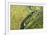 Aerial photo over  waterfalls, Hilo Watershed Forest Reserve, Big Island, Hawaii-Mark A Johnson-Framed Photographic Print