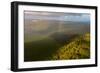 Aerial photograph of a rainbow & giant sand dunes, Great Sandy National Park, Australia-Mark A Johnson-Framed Photographic Print