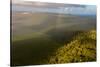 Aerial photograph of a rainbow & giant sand dunes, Great Sandy National Park, Australia-Mark A Johnson-Stretched Canvas