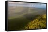 Aerial photograph of a rainbow & giant sand dunes, Great Sandy National Park, Australia-Mark A Johnson-Framed Stretched Canvas