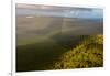 Aerial photograph of a rainbow & giant sand dunes, Great Sandy National Park, Australia-Mark A Johnson-Framed Photographic Print