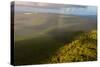 Aerial photograph of a rainbow & giant sand dunes, Great Sandy National Park, Australia-Mark A Johnson-Stretched Canvas