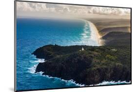 Aerial photograph of Double Island Point Lighthouse, Great Sandy National Park, Australia-Mark A Johnson-Mounted Photographic Print