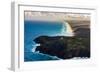 Aerial photograph of Double Island Point Lighthouse, Great Sandy National Park, Australia-Mark A Johnson-Framed Photographic Print