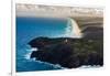 Aerial photograph of Double Island Point Lighthouse, Great Sandy National Park, Australia-Mark A Johnson-Framed Photographic Print