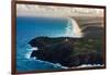 Aerial photograph of Double Island Point Lighthouse, Great Sandy National Park, Australia-Mark A Johnson-Framed Photographic Print