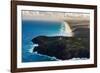 Aerial photograph of Double Island Point Lighthouse, Great Sandy National Park, Australia-Mark A Johnson-Framed Photographic Print