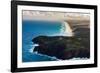 Aerial photograph of Double Island Point Lighthouse, Great Sandy National Park, Australia-Mark A Johnson-Framed Photographic Print