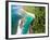 Aerial photograph of Ke'e Beach, Na Pali Coast, Kauai, Hawaii, USA-Mark A Johnson-Framed Photographic Print