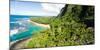 Aerial photograph of Ke'e Beach, Na Pali Coast, Kauai, Hawaii, USA-Mark A Johnson-Mounted Premium Photographic Print