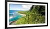 Aerial photograph of Ke'e Beach, Na Pali Coast, Kauai, Hawaii, USA-Mark A Johnson-Framed Photographic Print