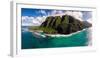 Aerial photograph of Ke'e Beach, Na Pali Coast, Kauai, Hawaii, USA-Mark A Johnson-Framed Photographic Print