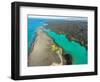 Aerial photograph of Kiholo Bay, Big Island (Hawaii Island), Hawaii-Mark A Johnson-Framed Photographic Print