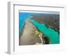 Aerial photograph of Kiholo Bay, Big Island (Hawaii Island), Hawaii-Mark A Johnson-Framed Photographic Print