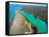 Aerial photograph of Kiholo Bay, Big Island (Hawaii Island), Hawaii-Mark A Johnson-Framed Stretched Canvas