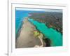 Aerial photograph of Kiholo Bay, Big Island (Hawaii Island), Hawaii-Mark A Johnson-Framed Photographic Print