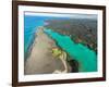 Aerial photograph of Kiholo Bay, Big Island (Hawaii Island), Hawaii-Mark A Johnson-Framed Photographic Print