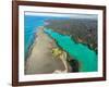 Aerial photograph of Kiholo Bay, Big Island (Hawaii Island), Hawaii-Mark A Johnson-Framed Photographic Print