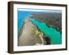 Aerial photograph of Kiholo Bay, Big Island (Hawaii Island), Hawaii-Mark A Johnson-Framed Photographic Print