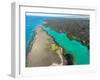 Aerial photograph of Kiholo Bay, Big Island (Hawaii Island), Hawaii-Mark A Johnson-Framed Photographic Print