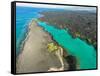 Aerial photograph of Kiholo Bay, Big Island (Hawaii Island), Hawaii-Mark A Johnson-Framed Stretched Canvas