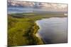 Aerial photograph of Lake Cootharaba, Great Sandy National Park, Australia-Mark A Johnson-Mounted Photographic Print