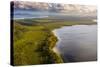 Aerial photograph of Lake Cootharaba, Great Sandy National Park, Australia-Mark A Johnson-Stretched Canvas