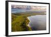 Aerial photograph of Lake Cootharaba, Great Sandy National Park, Australia-Mark A Johnson-Framed Photographic Print