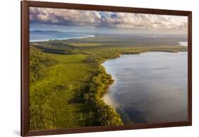 Aerial photograph of Lake Cootharaba, Great Sandy National Park, Australia-Mark A Johnson-Framed Photographic Print