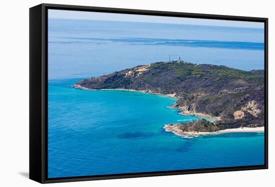 Aerial photograph of Moreton Island, Queensland, Australia-Mark A Johnson-Framed Stretched Canvas