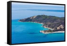 Aerial photograph of Moreton Island, Queensland, Australia-Mark A Johnson-Framed Stretched Canvas