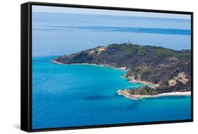 Aerial photograph of Moreton Island, Queensland, Australia-Mark A Johnson-Framed Stretched Canvas