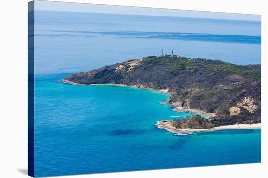Aerial photograph of Moreton Island, Queensland, Australia-Mark A Johnson-Stretched Canvas